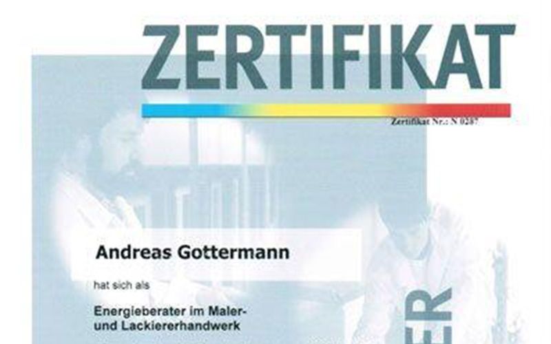 Zertifikat Energieberater